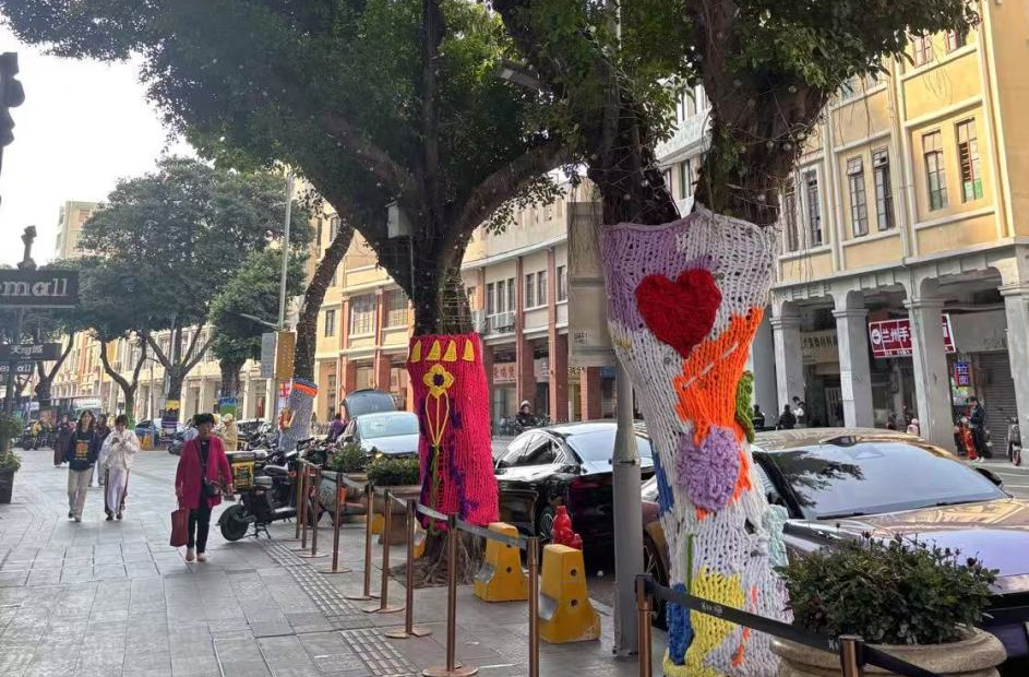 一线现场｜广州“爱心树”穿毛衣，街坊说“暖心了”_腾讯新闻