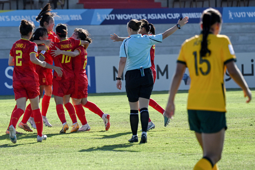 足球——u17女足亚洲杯:中国队胜澳大利亚队