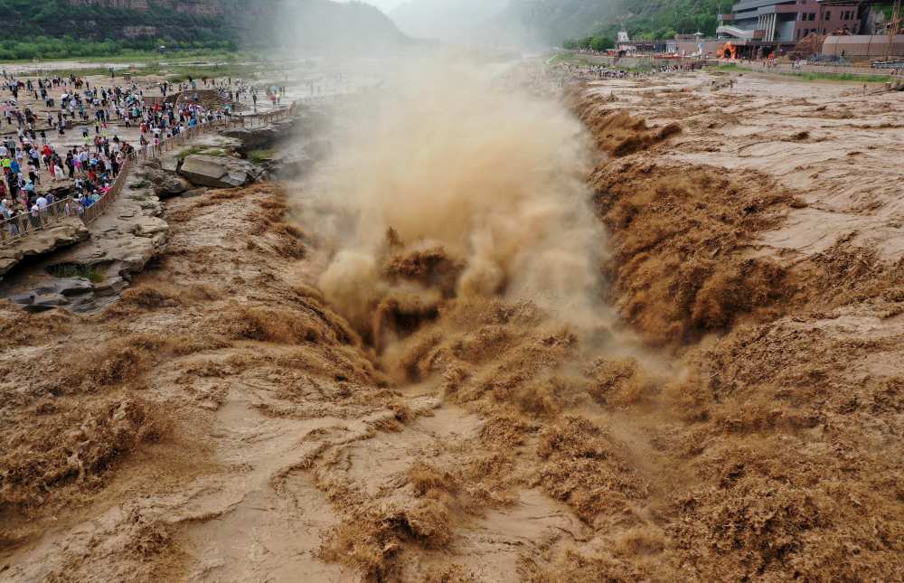 郑州黄河洪水图片