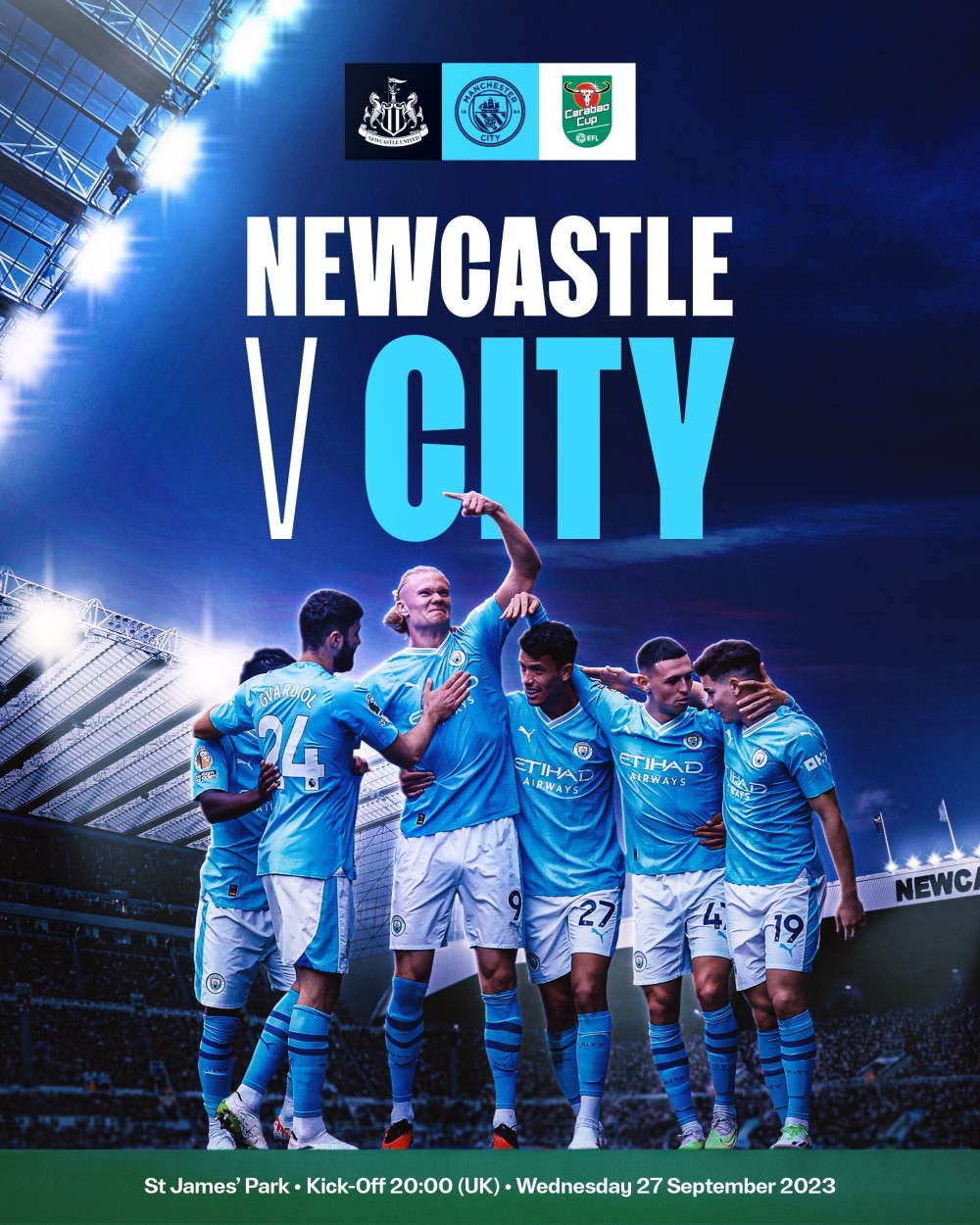 曼城发布联赛杯客战纽卡海报:哈兰德领衔6人出镜_腾讯新闻