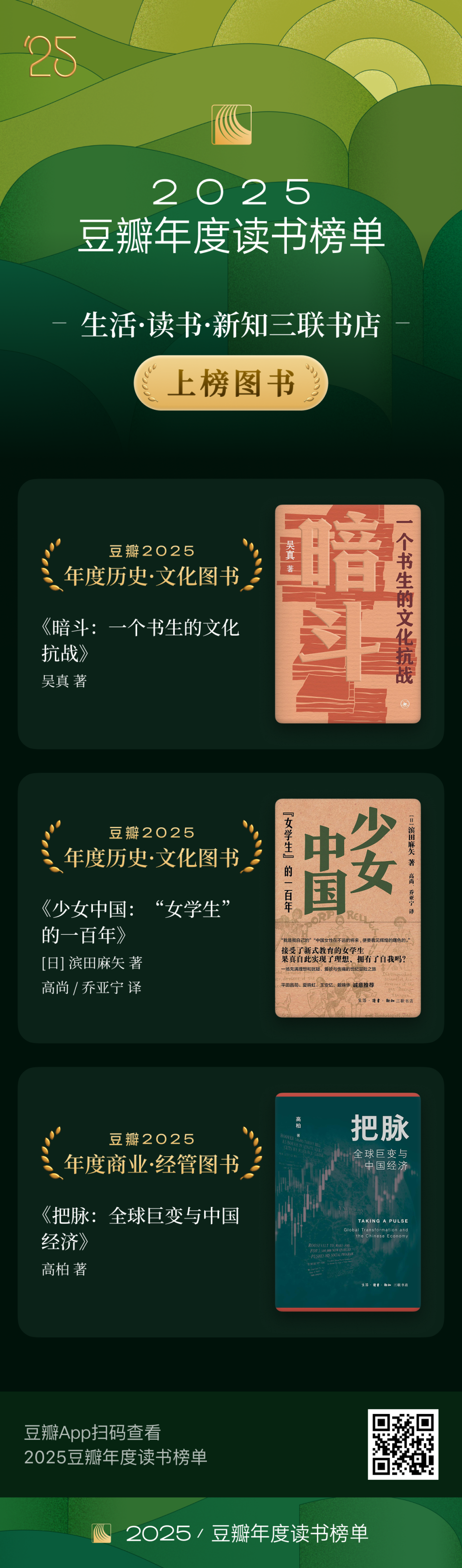 三联书店四种好书入选“2025豆瓣年度图书”-腾讯新闻