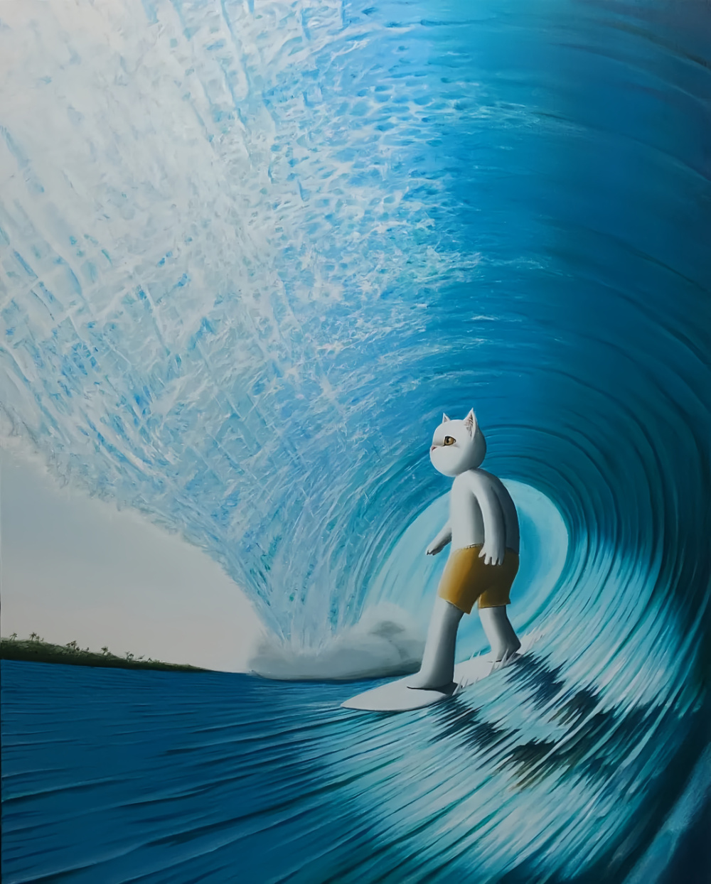 白猫逐浪,蓝海轻风:日本油画家yokoteen访谈录