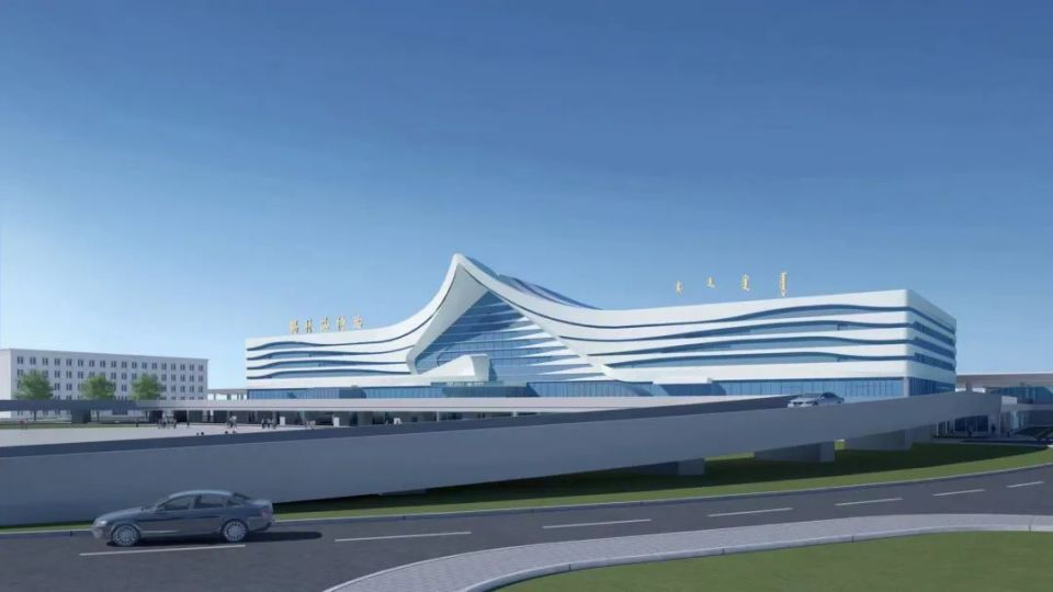锡林浩特车站作为太锡铁路内蒙古段全线最大的站房和锡林浩特新地标