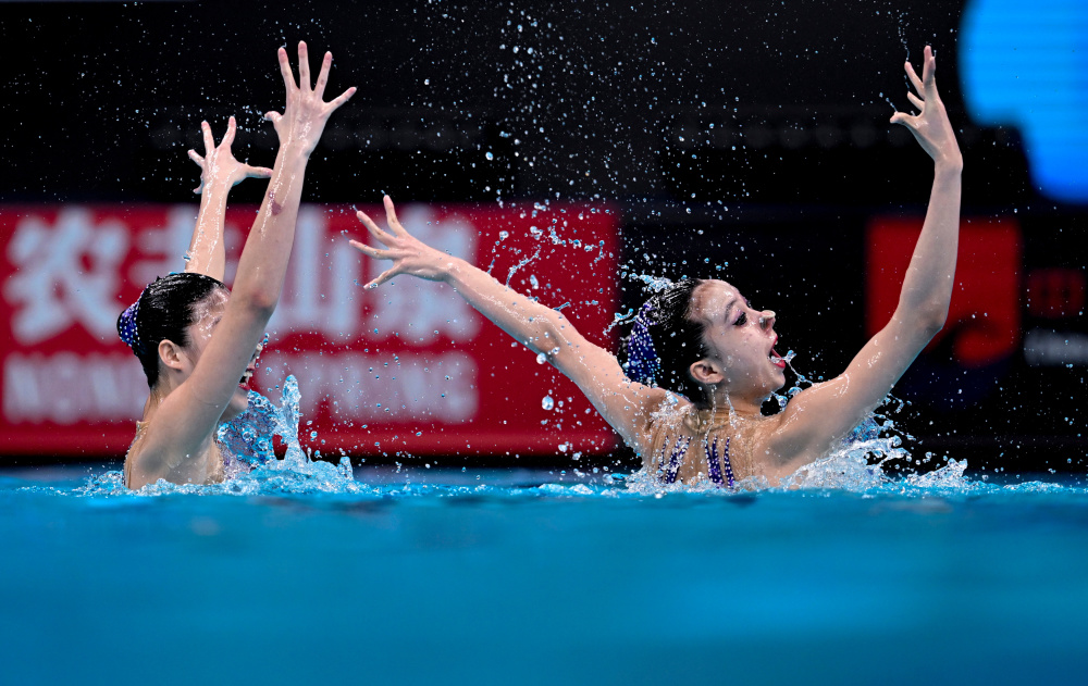 花样游泳世界杯北京站林彦含徐汇妍获女双自由自选亚军