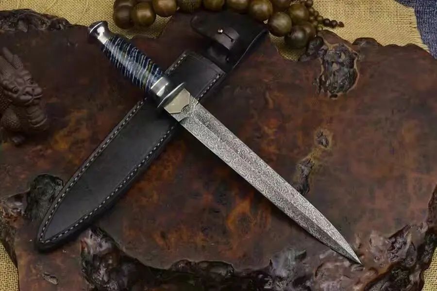 钢铁的艺术,男人的极致追求——马赛克大马士革钢短剑