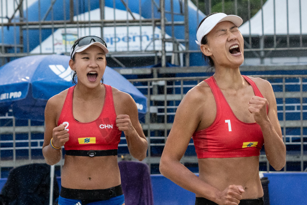 (体育)沙滩排球——世界巡回赛伊塔佩马站:薛晨/夏欣怡战胜美国组合