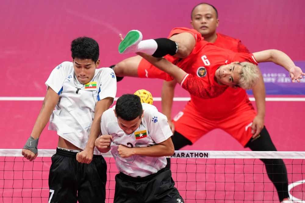 藤球——缅甸队夺得男子四人冠军_腾讯新闻