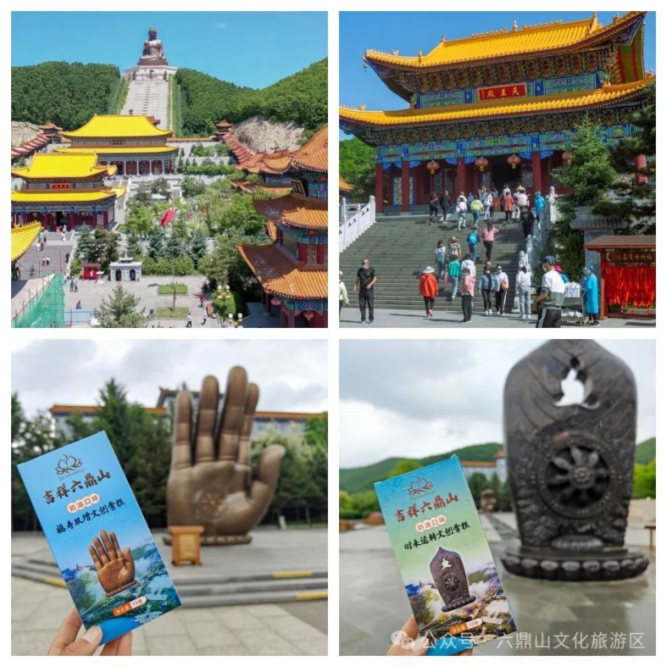 走入佛教文化园区,首先看到的是佛手与法轮,景区端午节新推出"福寿双