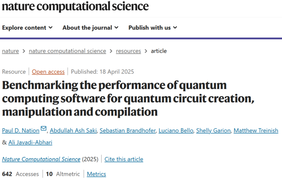 科研进展 | IBM Quantum:量子计算软件开发工具包在量子电路创建