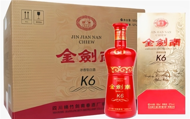 五,金剑南k6金剑南k6产自四川剑南春酒企,作为剑南春酒企的核心品牌