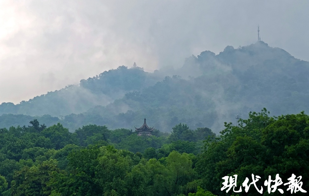 山间迷雾缭绕,若隐若现的情景,宛若动感的山水泼墨,意境深远.