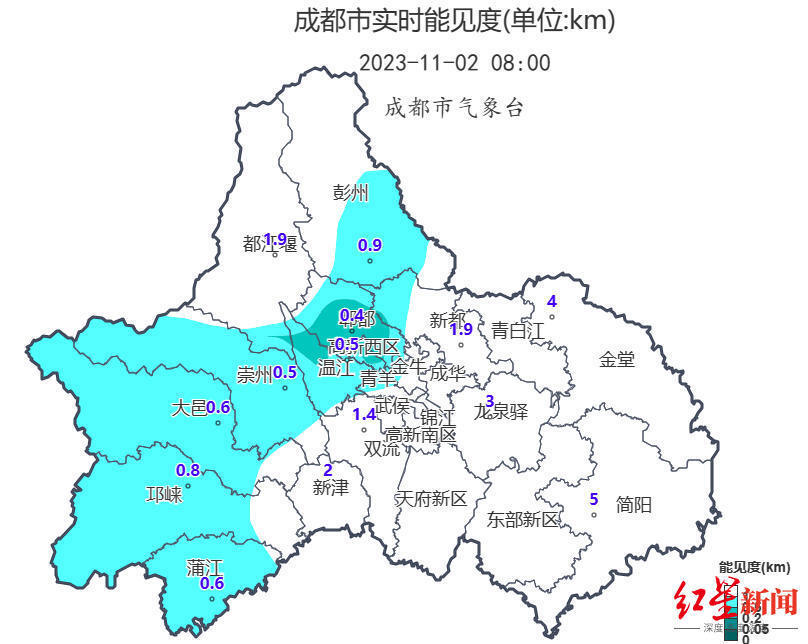 能见度小于500米成都气象发布大雾短时临近天气预报