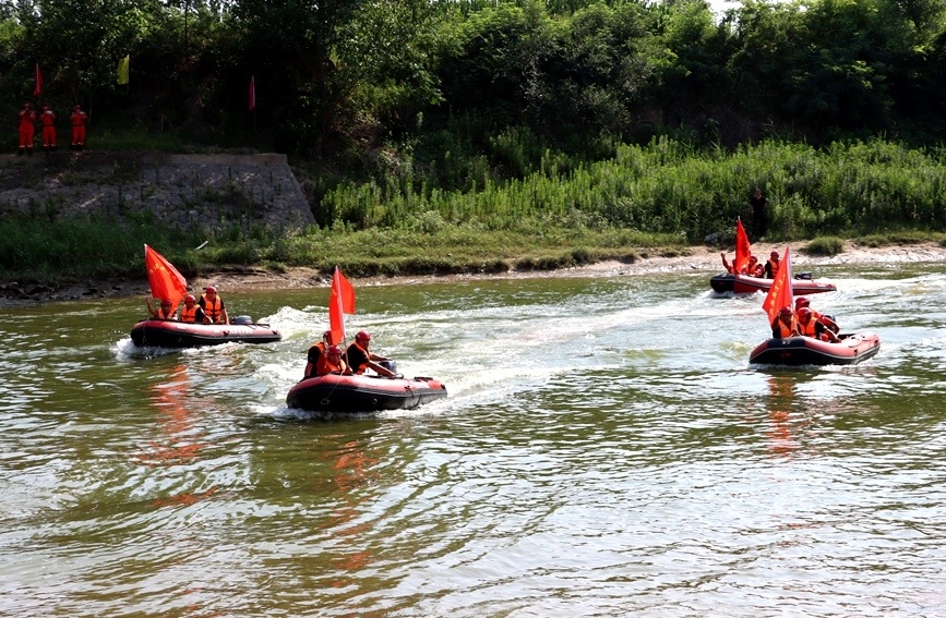 河南安阳:防汛演练 备战汛期