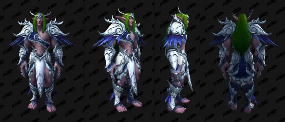 超美的暗夜精灵蓝色配色传承护甲已实装