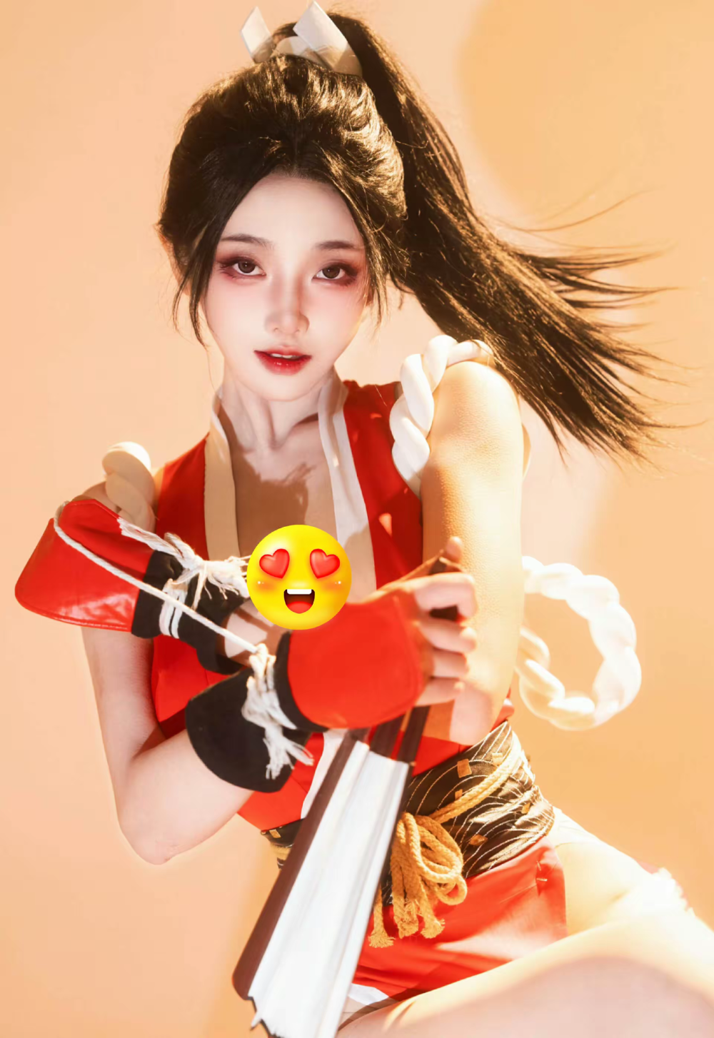 网红花兮cos不知火舞,表情妩媚,腿超长,造型超美