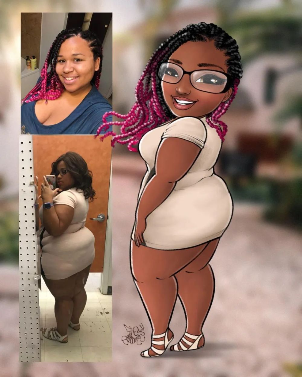 这位插画家只画200斤胖女孩,诠释圆润之美_腾讯新闻