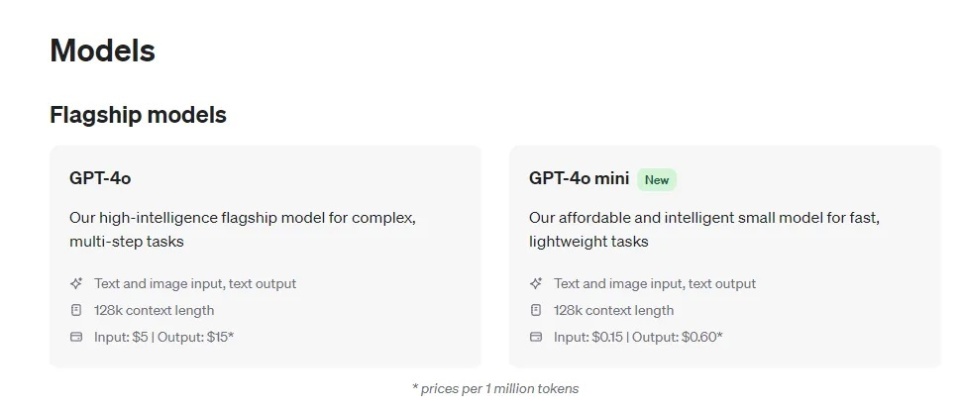 免费上线 openai宣布gpt 4o mini模型