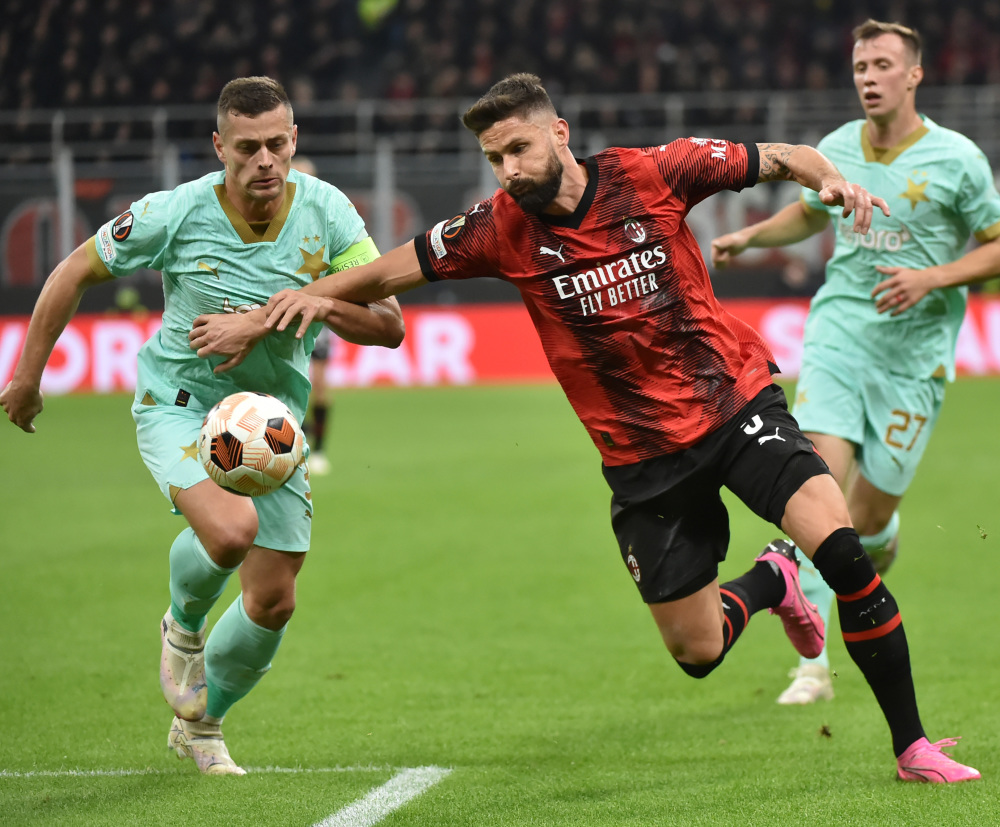 足球——欧罗巴联赛:ac米兰胜布拉格斯拉维亚