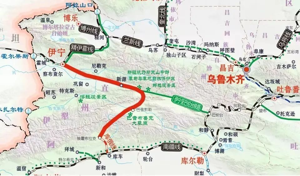 红柳河至淖毛湖铁路图片