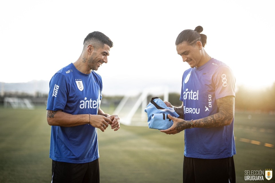 "截至目前,苏亚雷斯已经代表乌拉圭队出场140次,打进68球,仅次于弗兰