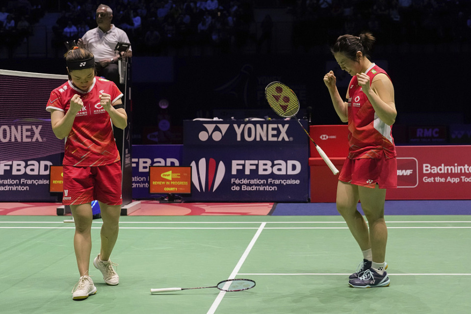 法国羽毛球公开赛国羽夺三冠凡尘组合大心脏连挽5赛点