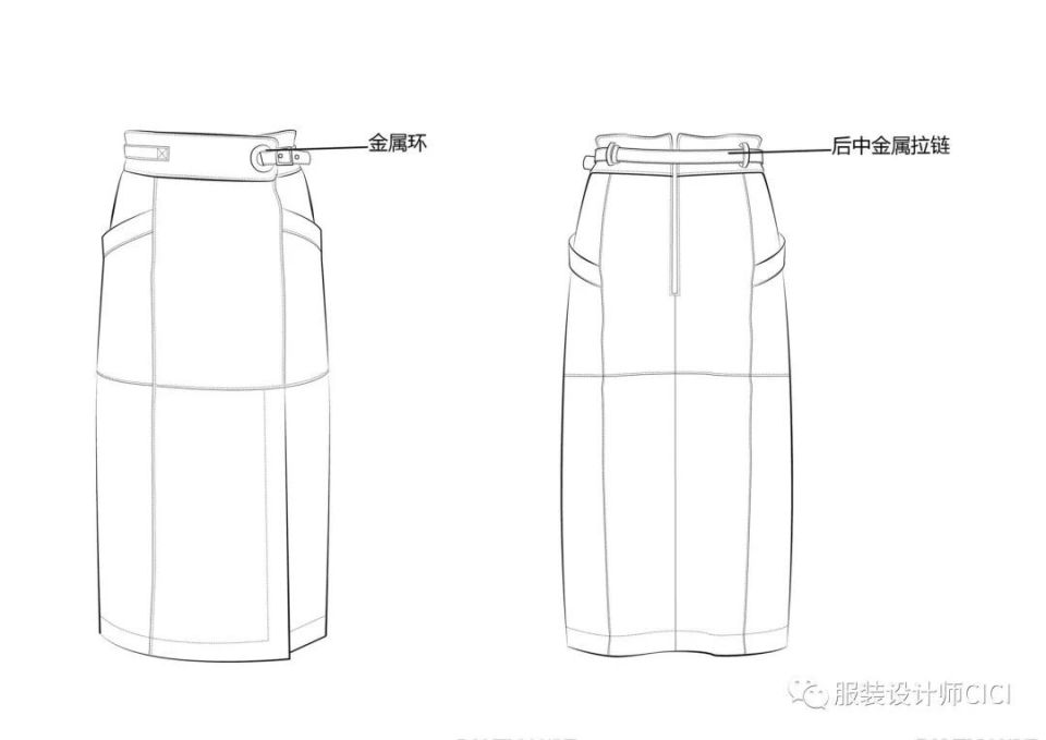 35款半身裙款式图(正反面)案例