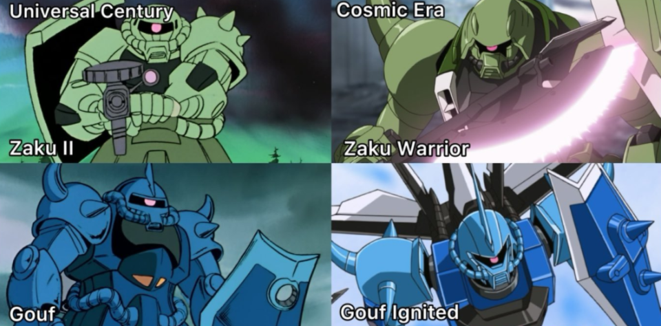 uc吉恩和ce扎夫特机体对比图 这就是传说中完美的致敬操作