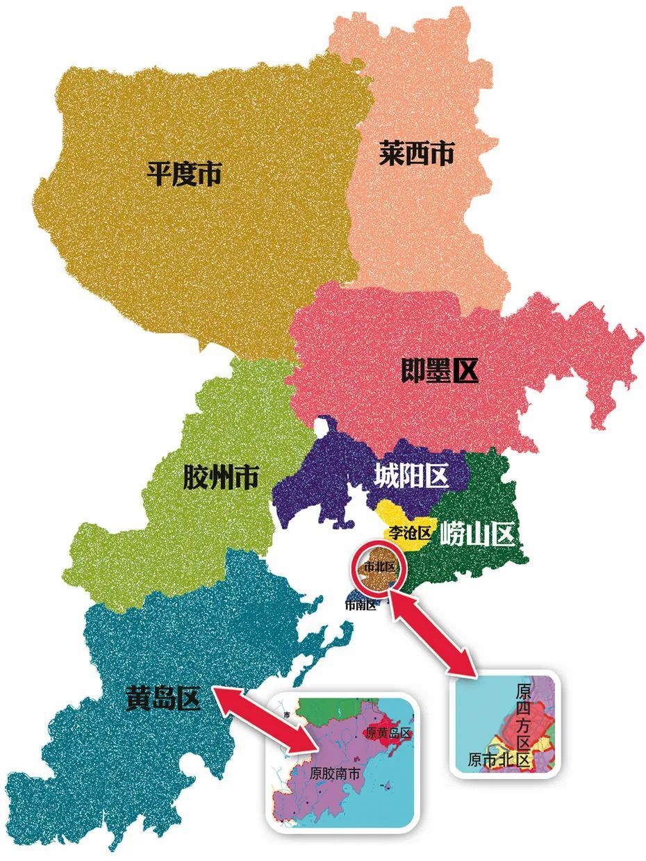 青岛地区划分地图图片