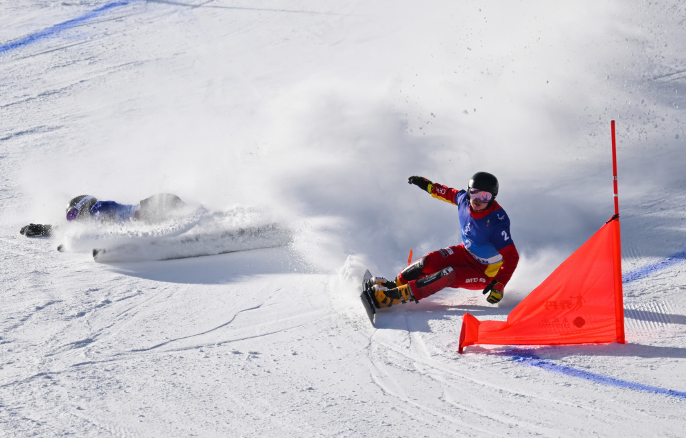 单板滑雪——公开组男子平行大回转赛况