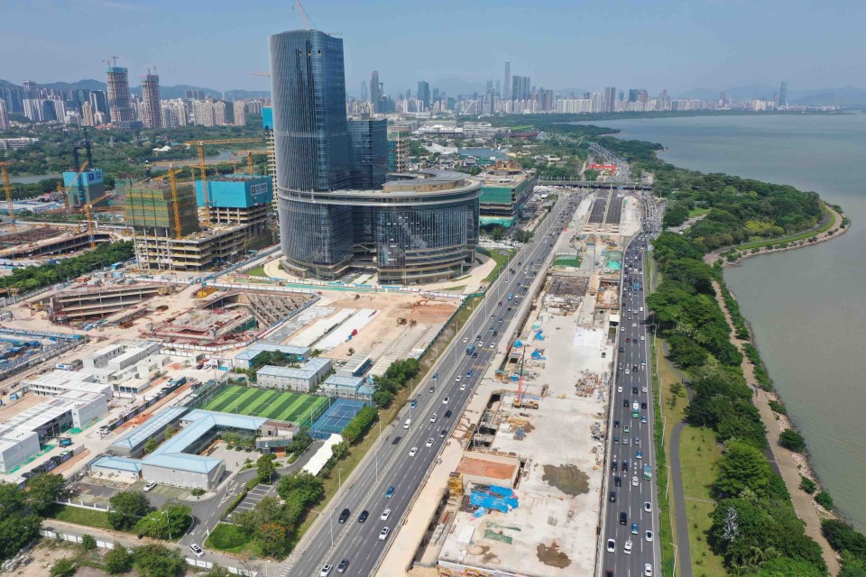 视频 图集 | 航拍深圳湾超级总部基地建设现场