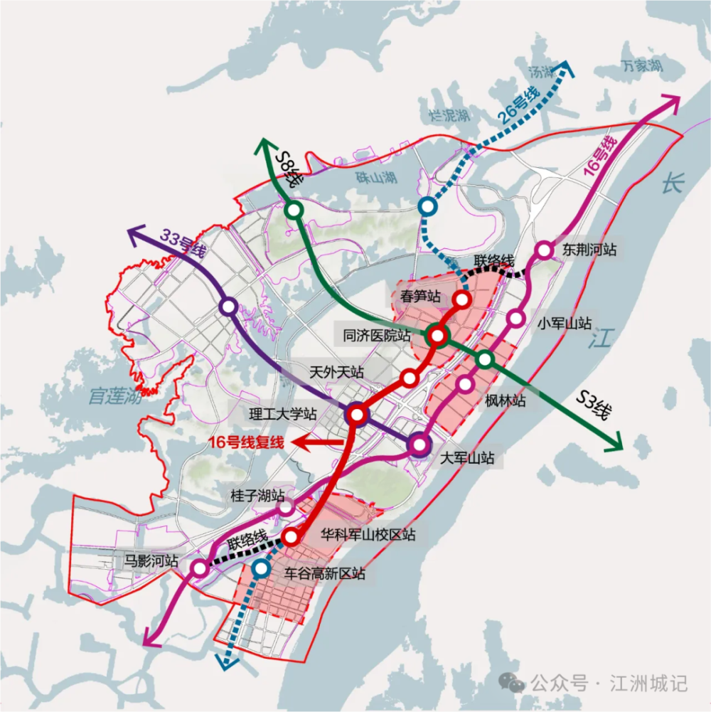武汉地铁16号线新增复线,s3号线从沌口经金口,到光谷!