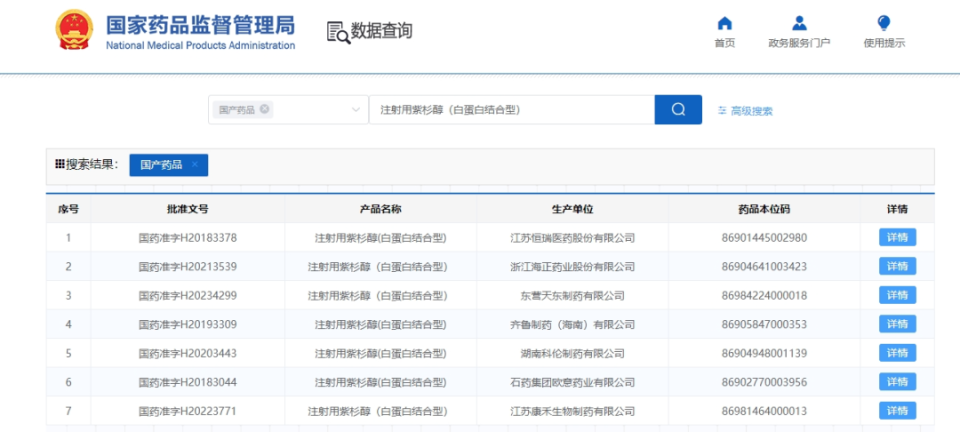 据医谷通过国家药监局官网信息查询,截止目前,国内已有7款国产注射用
