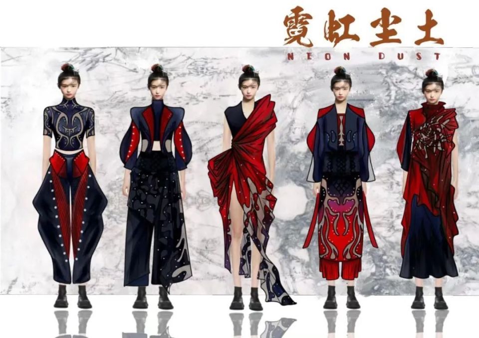 服装效果图 | "广州国际轻纺城杯"2024指定面料团体创意大赛入围作品!