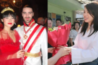 比利时王妃李然，穿白衬衫牛仔裤回娘家，回母校和老师亲切拥抱_腾讯新闻