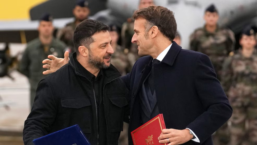 泽连斯基与马克龙签署军购意向书乌计划采购100架“阵风”战机