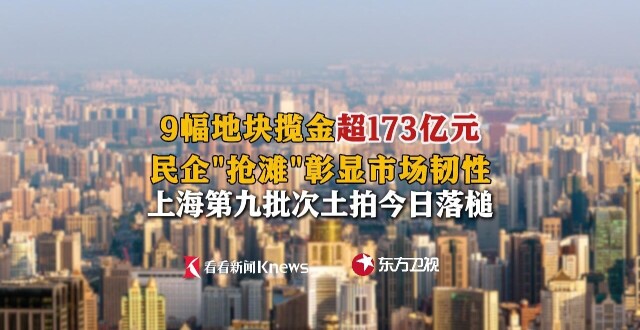 民企加速“抢滩”！上海第九批次土拍揽金超173亿_腾讯新闻
