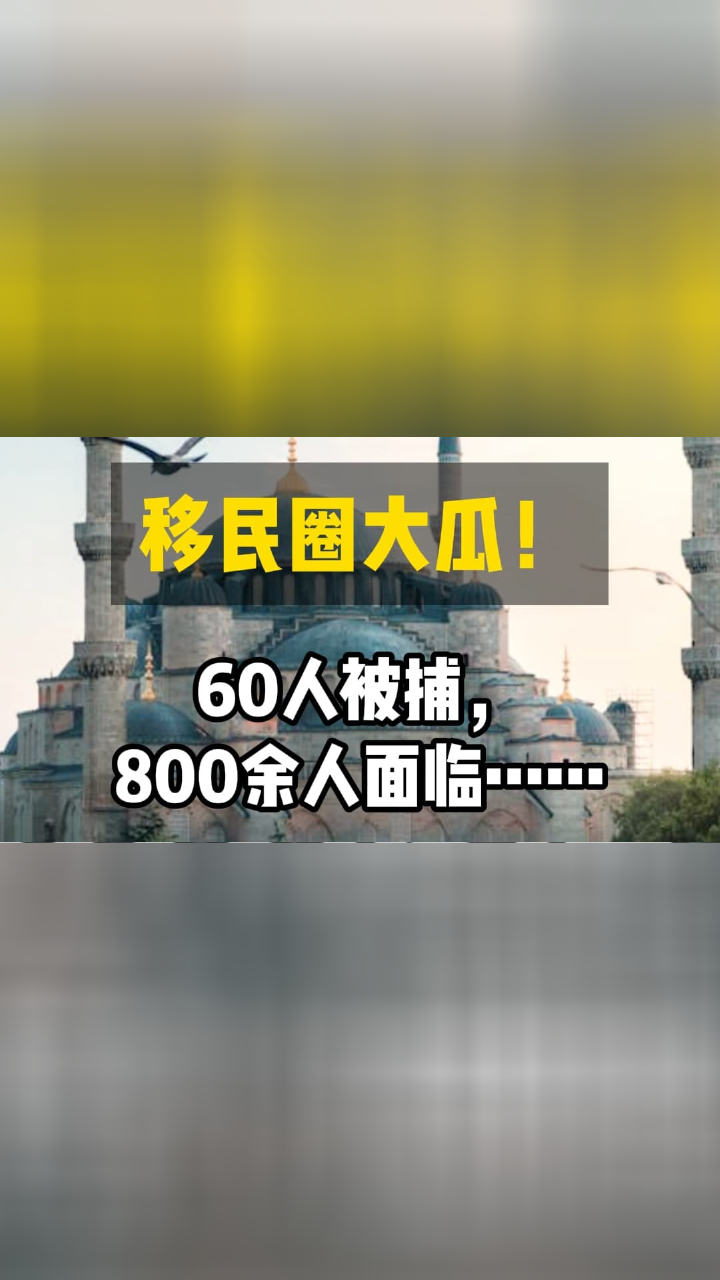 移民圈大瓜！60人被捕，800余人面临……