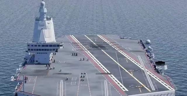 003型福建舰：外媒称甲板摆放五架舰载机，这艘航母即将进行海试_腾讯新闻