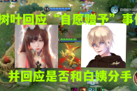 树叶针对“自愿赠与”事件和跟白姨是否分手事件开播回应，来看看_腾讯新闻