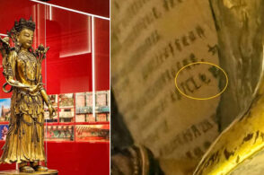 国家一级文物上现广告字样，可能是怎么印上去的？会伤及文物吗？