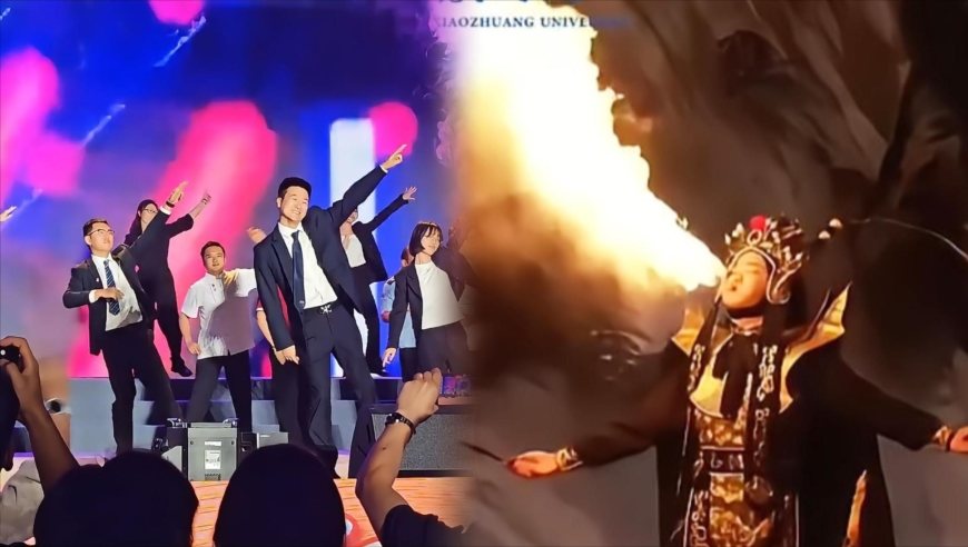 毕业典礼卷疯了！秦腔“吹火”炸场、校领导下场跳拉丁，排面拉满了