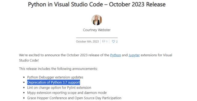微软Visual Studio Code弃用Python 3.7支持，暂未删除相关代码_腾讯新闻