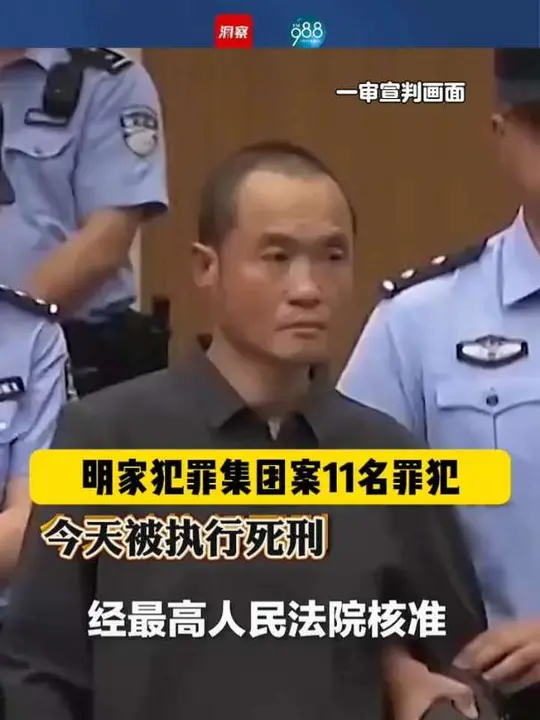 明家犯罪集团案11名罪犯今天被执行死刑_腾讯新闻
