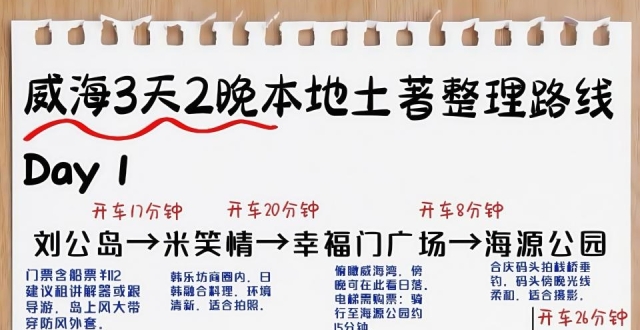 本地人亲自写，威海3天2晚旅游攻略_腾讯新闻