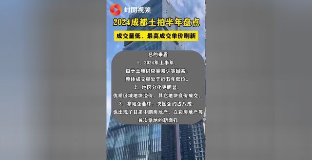 成都土拍半年盘点：成交总量下滑，最高楼面单价刷新_腾讯新闻