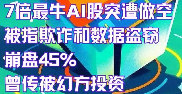 7倍最牛AI股突遭做空，被指欺诈和盗窃，崩盘45%，曾传被幻方投资_腾讯新闻