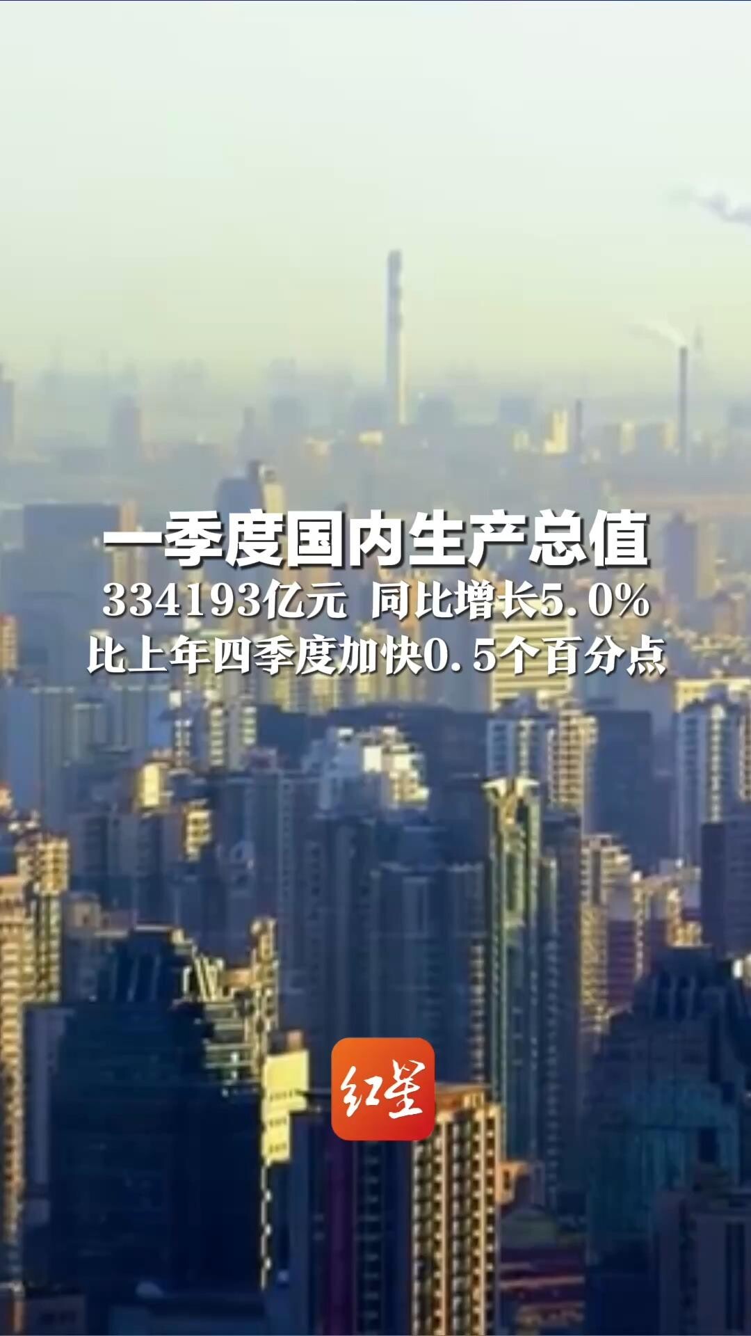 实现良好开局！ 一季度国内生产总值 334193亿元 同比增长5.0% 比上年四季度加快0.5个百分点_腾讯新闻