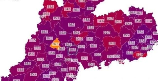 佛山今日最高气温38℃
