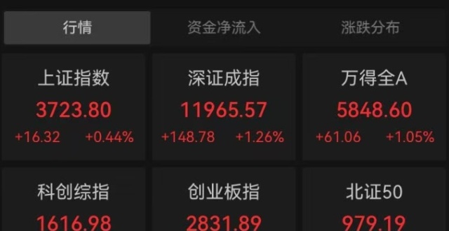 A股全线高开近5000只个股上涨