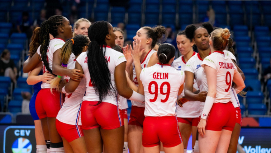 比赛集锦:2023女排欧锦赛小组赛d组 法国女排vs西班牙女排